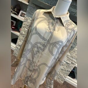 H&M Cream and Black Patterned Blouse